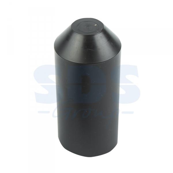 Термоусаживаемый колпак (капа) 16.0 / 8.5 мм черный REXANT 48-1016