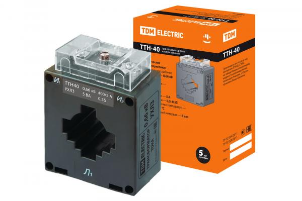 Трансформатор тока  TDM  ТТН-40  400/5  5ВА класс точности 0,5S 16лет SQ1101-1100