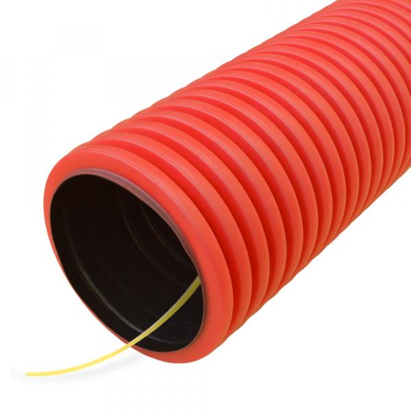 Труба гибкая двустенная д. 63мм, с/з цвет красный ПНД тип 450 (SN20) Промрукав