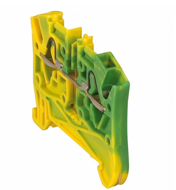 Пружинная клемма Viking 3 - заземляющая - однополюсная - 2 проводника - шаг 5 мм - желто-зеленый