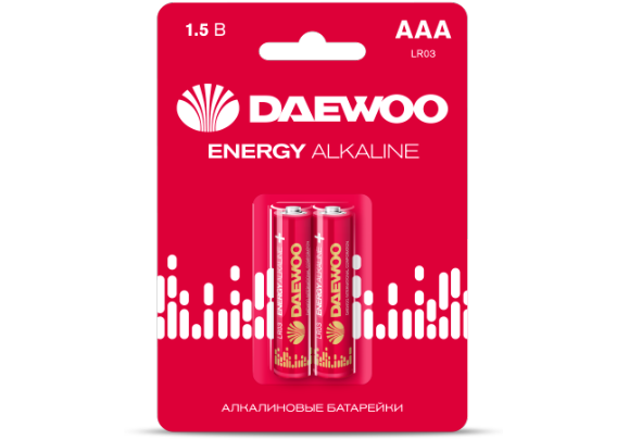 Элемент питания Daewoo LR03 ENERGY Alkaline 2021 BL-2 (кратно 2)