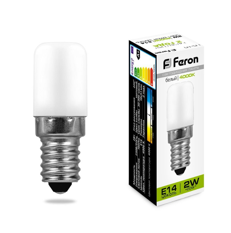 Светодиодная лампа  Feron  2Вт  230В  4000K  E14  для холодильника