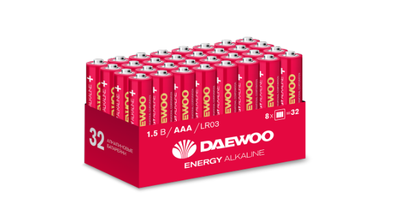 Элемент питания Daewoo LR03 ENERGY Alkaline 2021 Pack-32 (кратно 32)