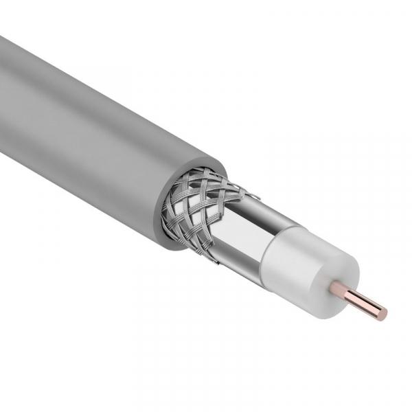 RG-8X (50 Ом), CCS/Al/A 75 % (бухта 100 м) кабель серый REXANT 01-2021