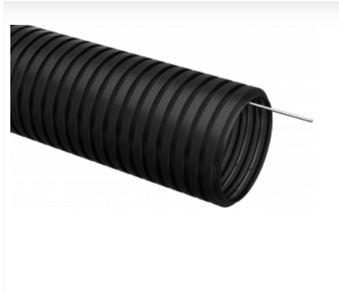 Труба гофрированная ПНД легкая с зондом 25мм (10 м) IEK черный