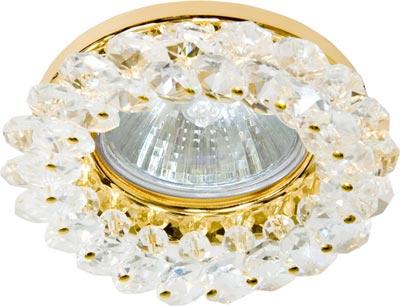 Светильник точечный Feron CD4141 золото прозрачный кристалл (с лампой JCDR 50W G5.3)