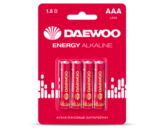 Элемент питания Daewoo LR03 ENERGY Alkaline 2021 BL-4 (кратно 4)