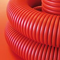 Труба гибкая двустенная DKC 121963 для кабельной канализации с протяжкой д.63мм, цвет красный ( 50м.) Цена за метр (кратно 50)